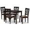 Baxton Studio Nicolette Modern and Contemporary Two-Tone Dark Brown and Walnut Brown Finished Wood 5-PC Dining Set 179-11389-8026-Zoro - alternate 1